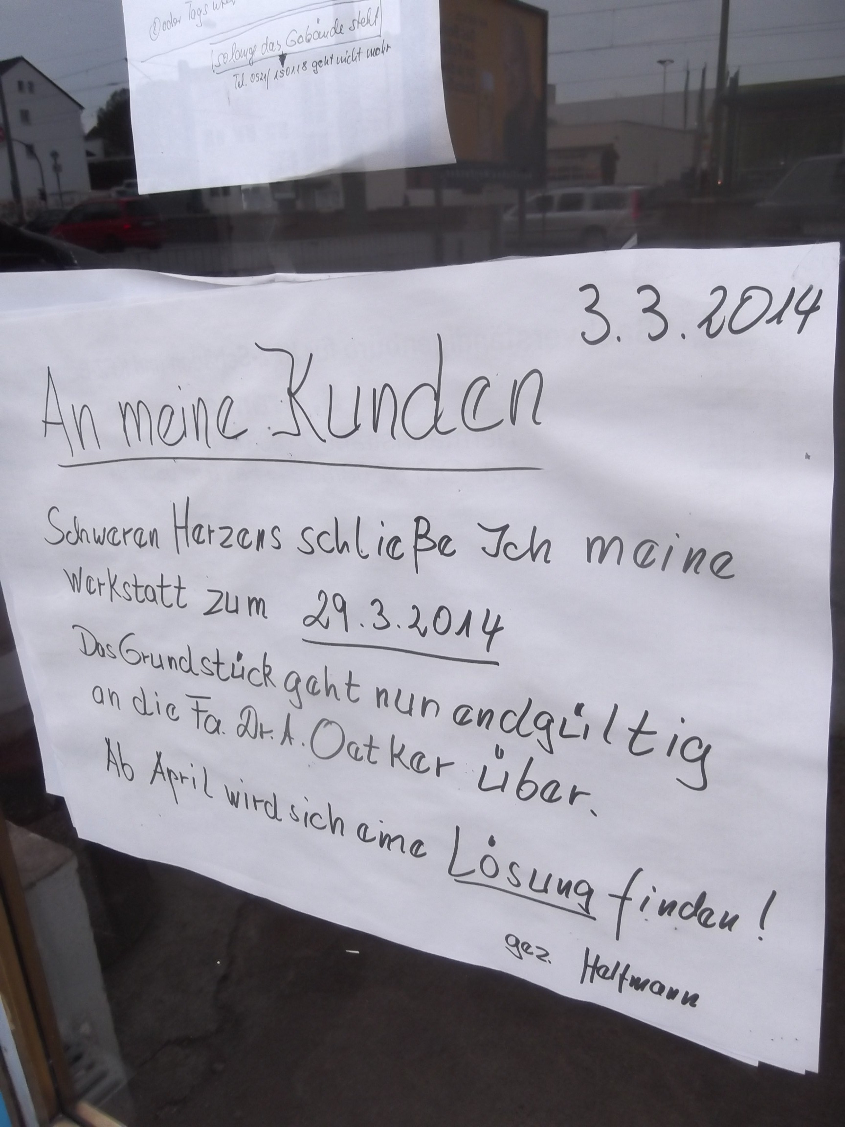 Mitteilung für Kunden